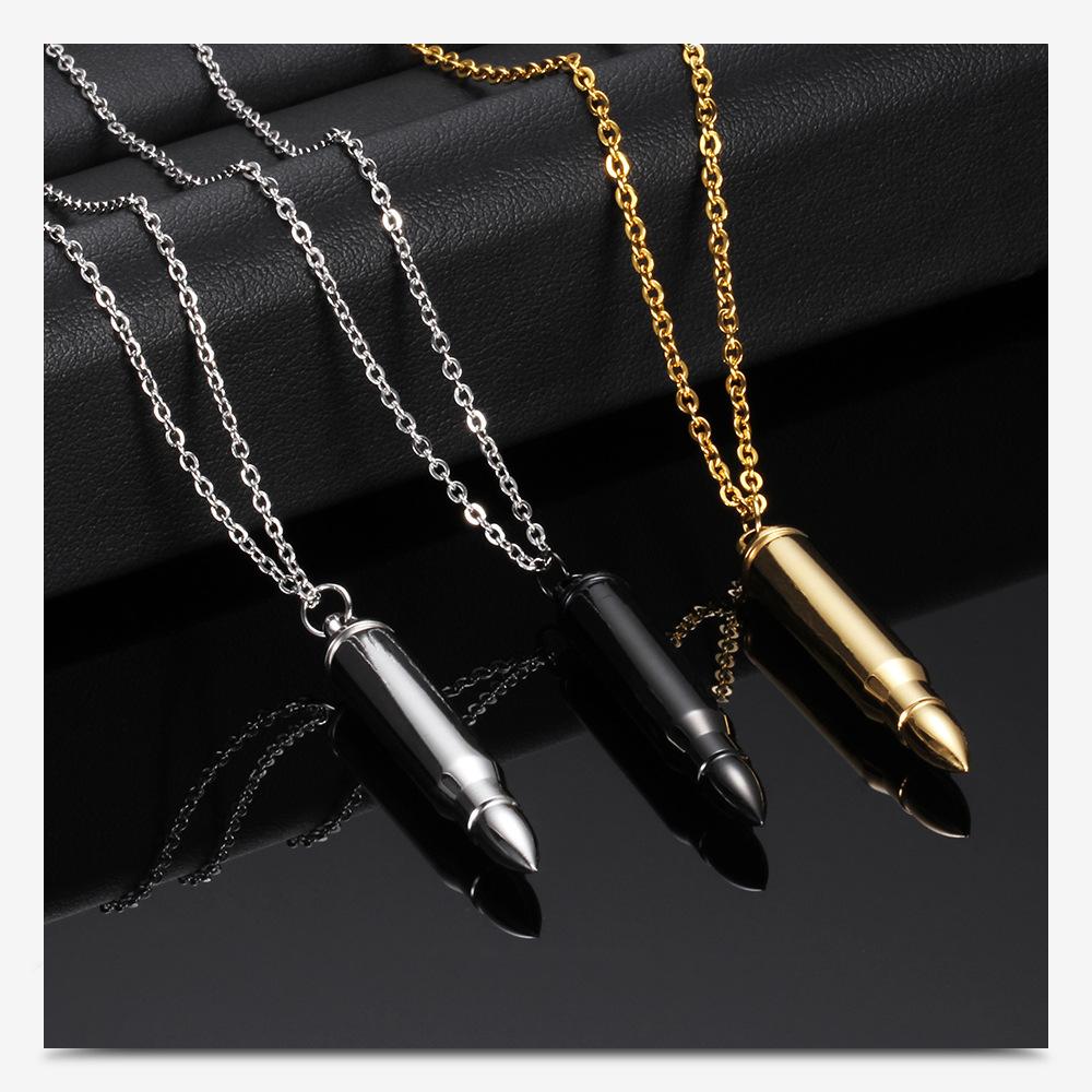 Bullet Head Can Be Unscrewed Hollow Pendant Necklace Veterans Commemoration
