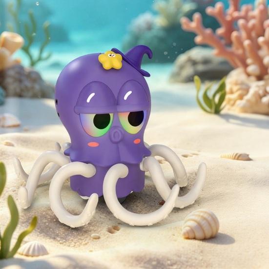huaqianguhh Dancing Octopus Baby Toys, Electric Crawling Toy with Voice Playback, One-Click Repeat, Light & Music Automatic Obstacle Avoidance, Parent