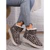 2025 Polstrované ploché měkké podrážky leopardí zimní polstrované extra silé leopardí ploché sněhule dámské