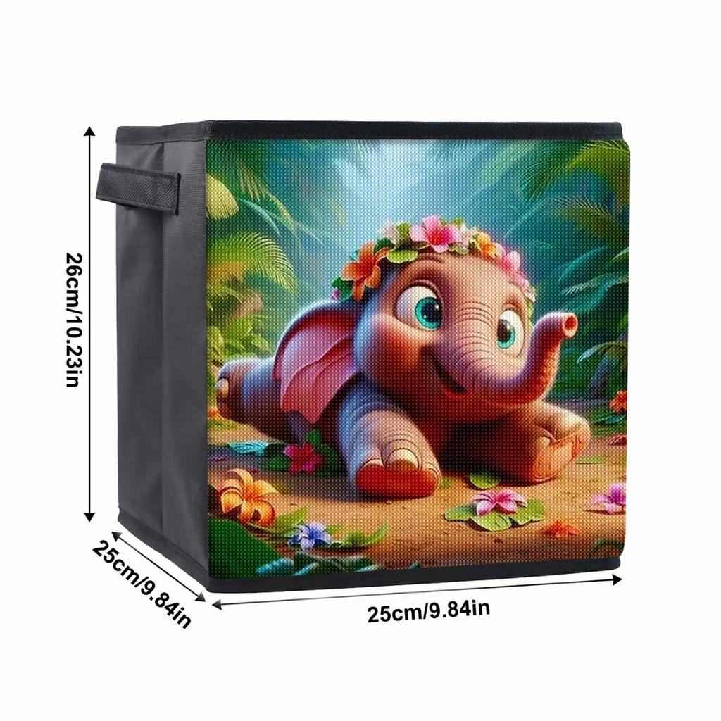 The Pink Elephant 5D Diamond Painting Storage Basket Full Round Drill Mosaic Diamond Embroidery Cross Stitch Kits Home Decor Home Decor