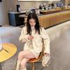 Autumn and winter new twist mink fur top women's round neck short imitation mink fleece fur coat women