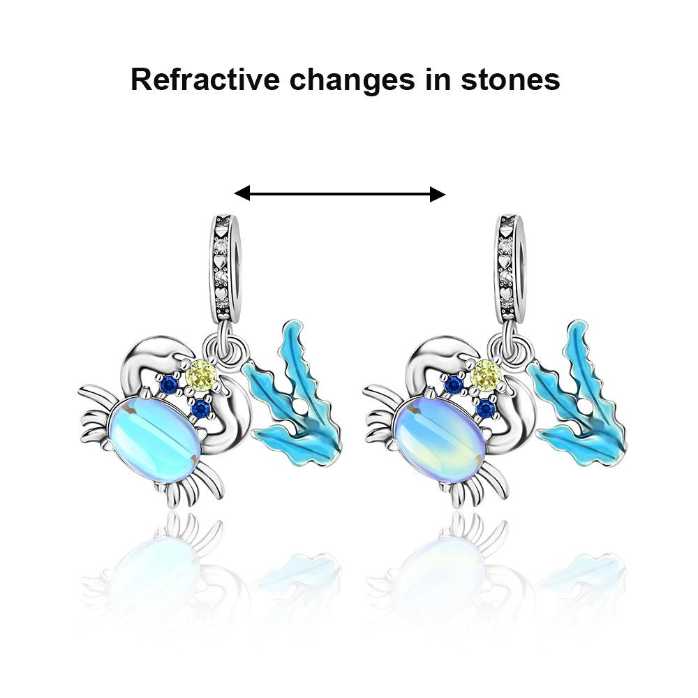 S925 Silver Ocean Fish Shaped Fashion Pendant DIY Handmade Jewelry Accessories