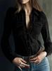 2025 European & American Retro Artistic Deerskin Velvet Long-Sleeve Shirt for Women