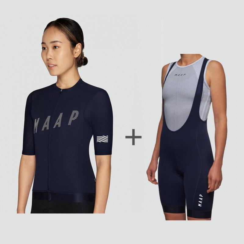 Womens Cycling Jersey Set Short Sleeve Mountain Bike Outfit Breathable Moisture Wicking Sportswear