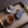Antique Blue and White Tea Cup Ceramic Master Cup Large Tea Bowl Single Cup Kung Fu Tea Set Chinese Tea Cup