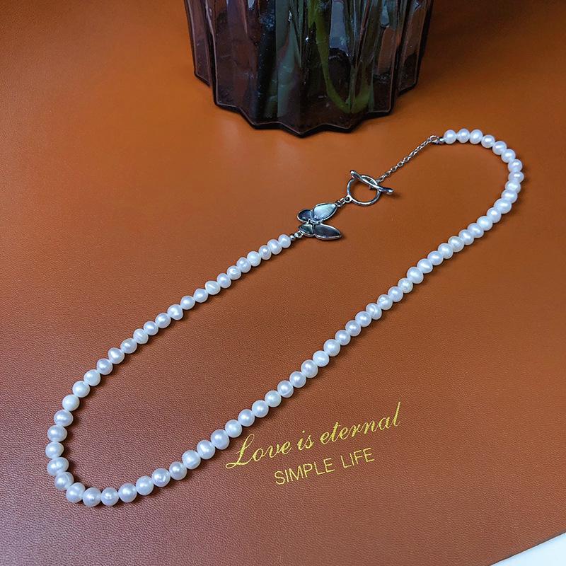 Collana clavicola con perle d'acqua dolce di lusso leggero 2024 - Design elegante e squisito per donna