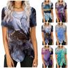 Women's Fashion Casual Temperament Crewneck Loose Printed Short Sleeve T-shirt Top