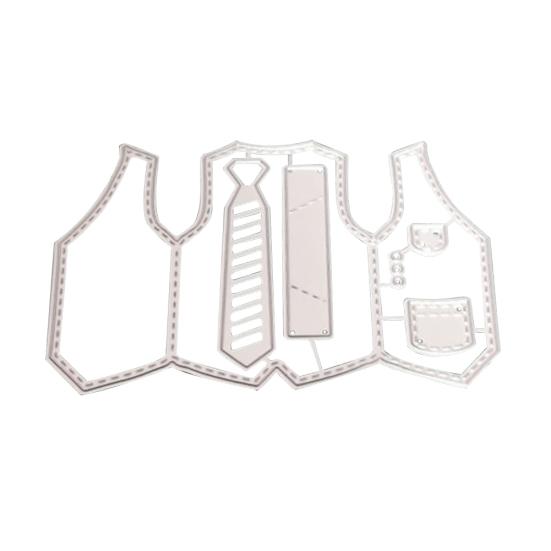 

Men Vest Shape Embossing Cutting Die DIY Stencil Scrapbook Cards Mold Decoration серебряный