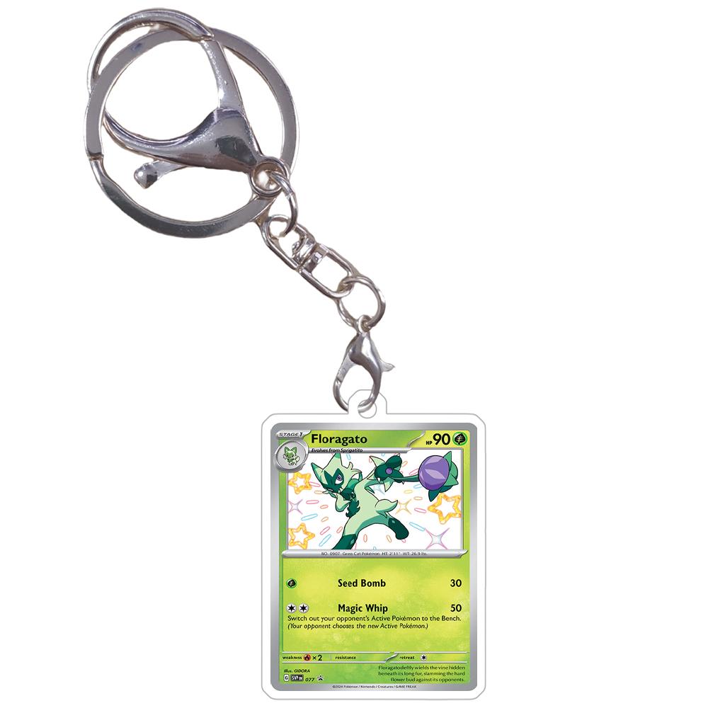 Anime Pokemon Keychain Sprigatito Meowscarada Fuecoco Skeledirge Quaxly Quaquaval Acrylic Cards Anime Game Pendant Game Prop
