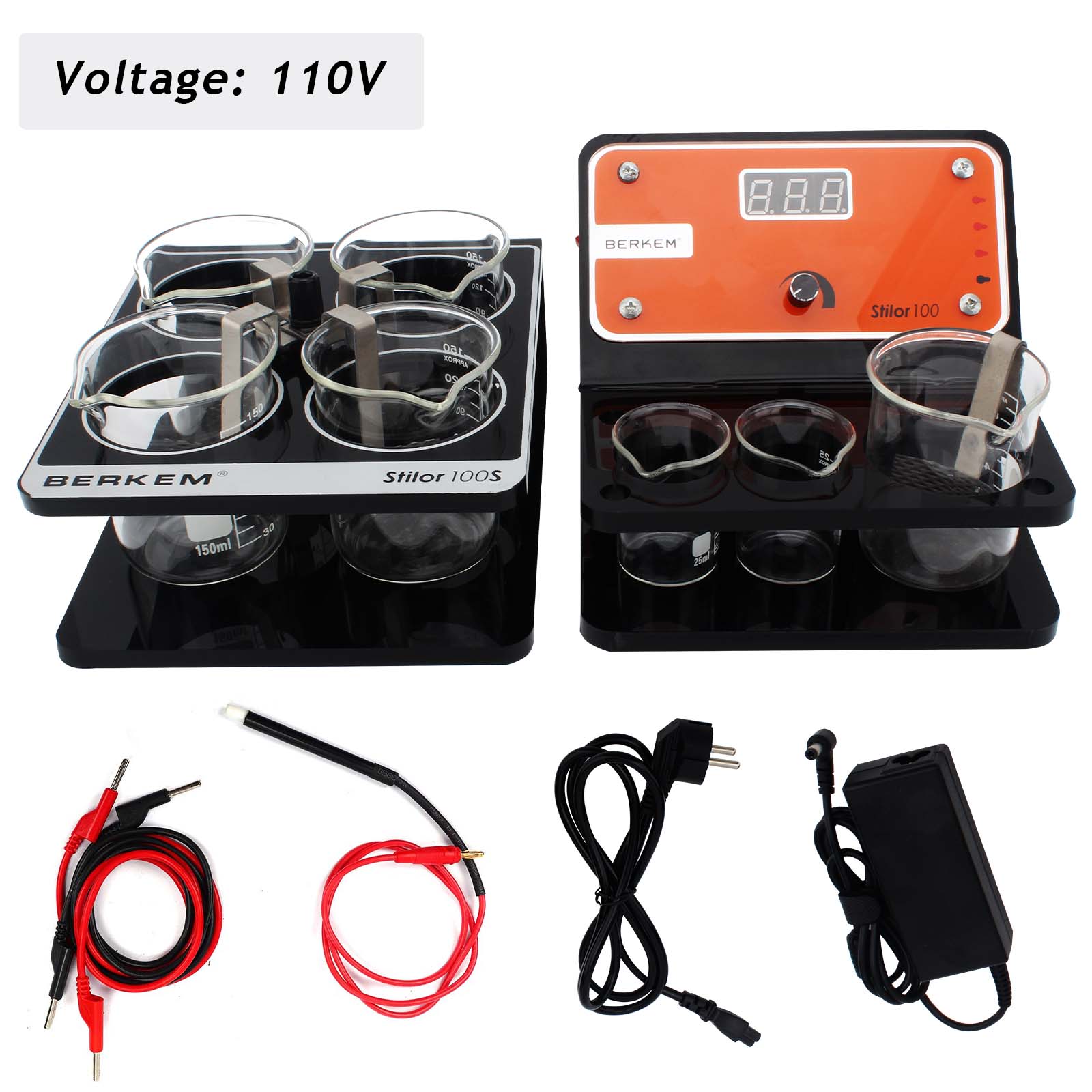 

STILOR 100 Jewelry Plating Machine, Pen-Type & Bubble Electroplating Kit for Gold Silver Jewelry Making 110v