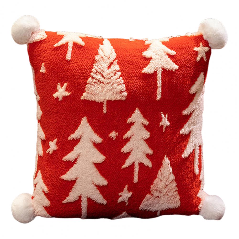 Holiday Home Decoration Plush Christmas Tree Pillow Festive Christmas Tree Plush Pillow Stuffed Throw for Holiday