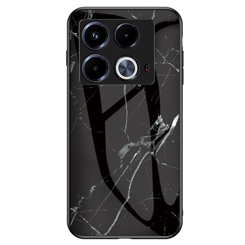 For Infinix Note 40 Tempered Glass Case Marble Pattern Protective Phone Cover
