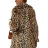 4 imitation fur women's suit collar long leopard print coat autumn and winter new long-sleeved plush coat