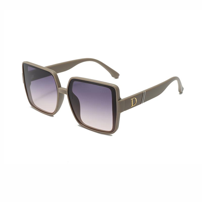 New Large Square Frame Sunglasses Simple Retro Sunglasses Big Face Without Makeup Summer Sun Protection 7728