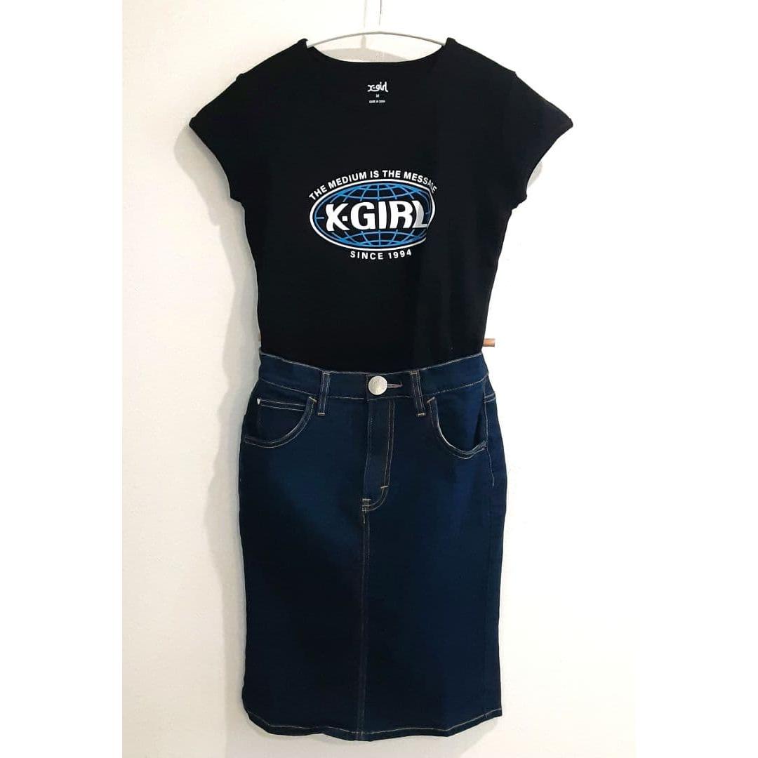 Leeearth music&ecology collaboration denim skirt M