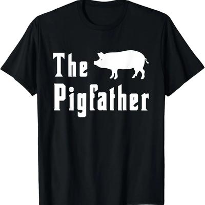 The Pigfather Funny Pig Father Dad Humor Fathers Day T-Shirt