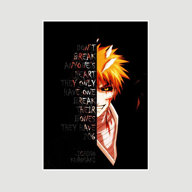 Vintage Inspirational Quote Poster Anime Finger Luffy Deku Posters White Paper Text Art Pictures Home Decor Bar Decoration Painting Interior Mural
