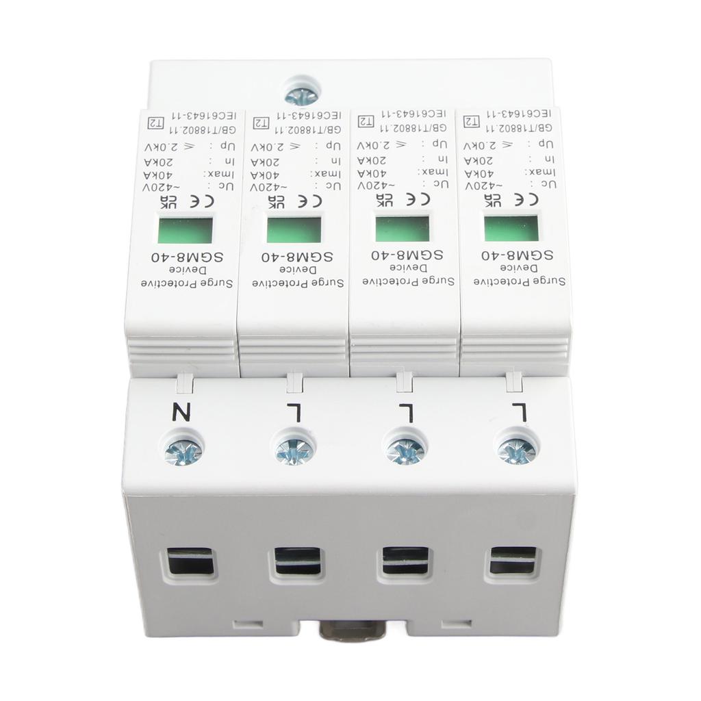 4P 20KA-40KA House Surge Din Rail Low-voltage Protector Arrester Device for Thunder Protection