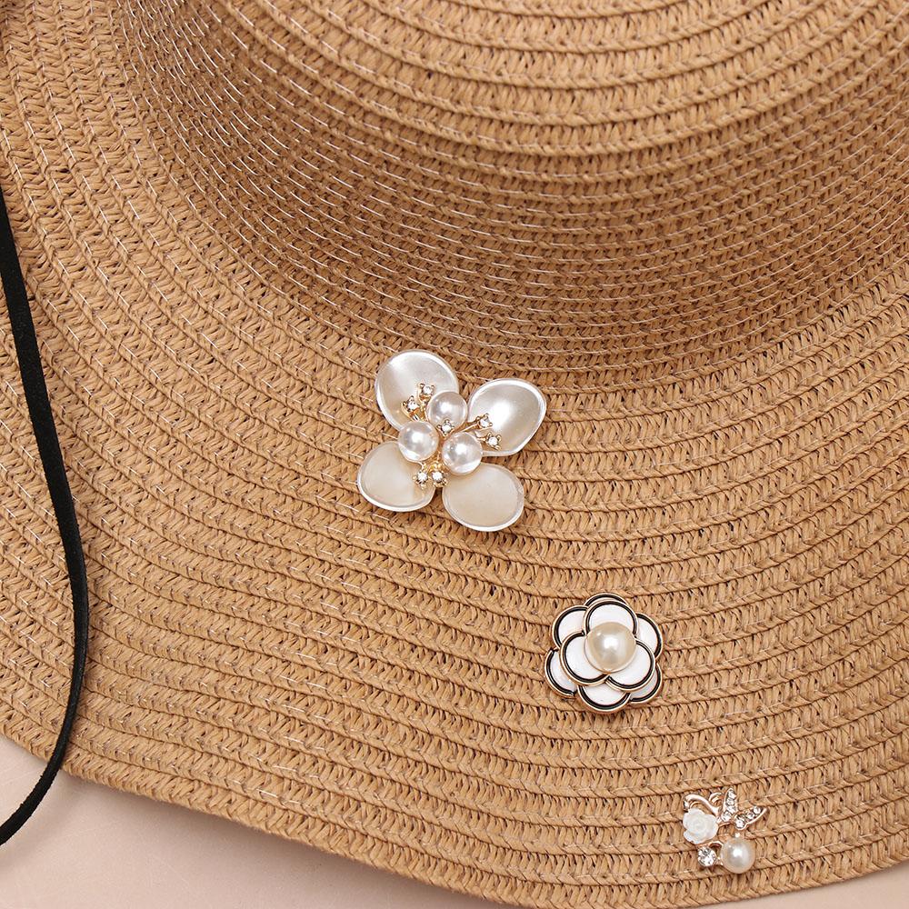 10 Stück Perlenblumen Strassknöpfe Funkelnde Kristall-Haarnadeln Dekoration Knopf Hochzeitsdekoration DIY Kleidung Nähzubehör