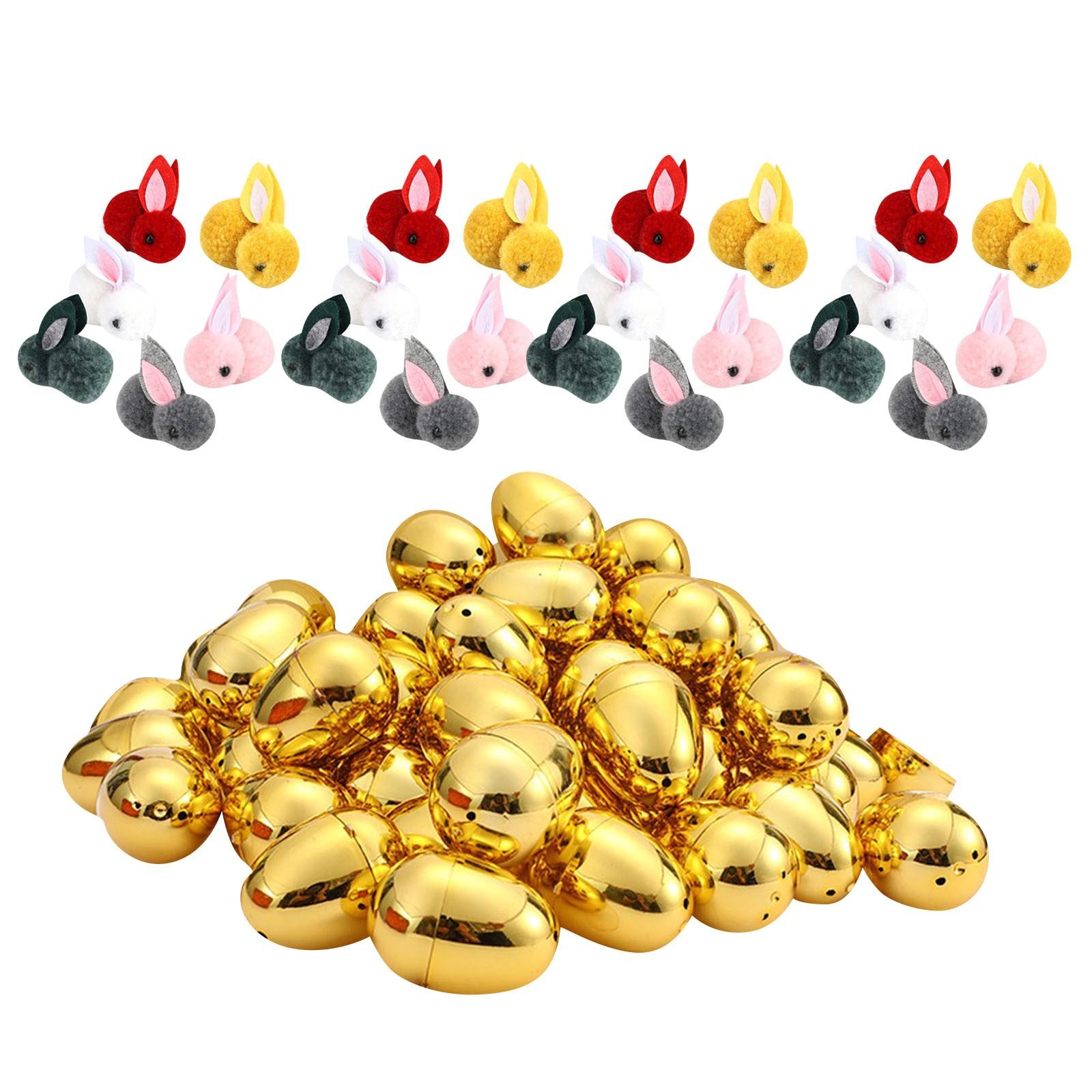 

Easter Eggs Plastic Raffle Eggshells Open Plated Easter Eggs One Size золотой