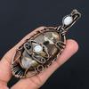 Mud Crack Fossil Pendant, 999 Copper Wire Wrapped Gemstone Jewelry, Handmade Tree Of Life Pendant, For Thanksgiving