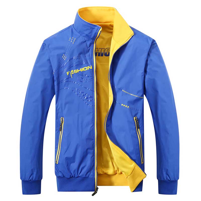 

Весна Осень Мужская Тонкая Свободная Куртка С Воротником-стойкой Мужская Ветрозащитная Водонепроницаемая Куртка Мужская Высококачественная Двусторонняя Куртка Мужская XXXL