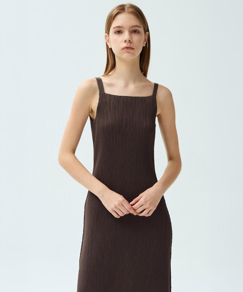 Waiowai Semi A-Line Pleated Slip Dress_2 Colors