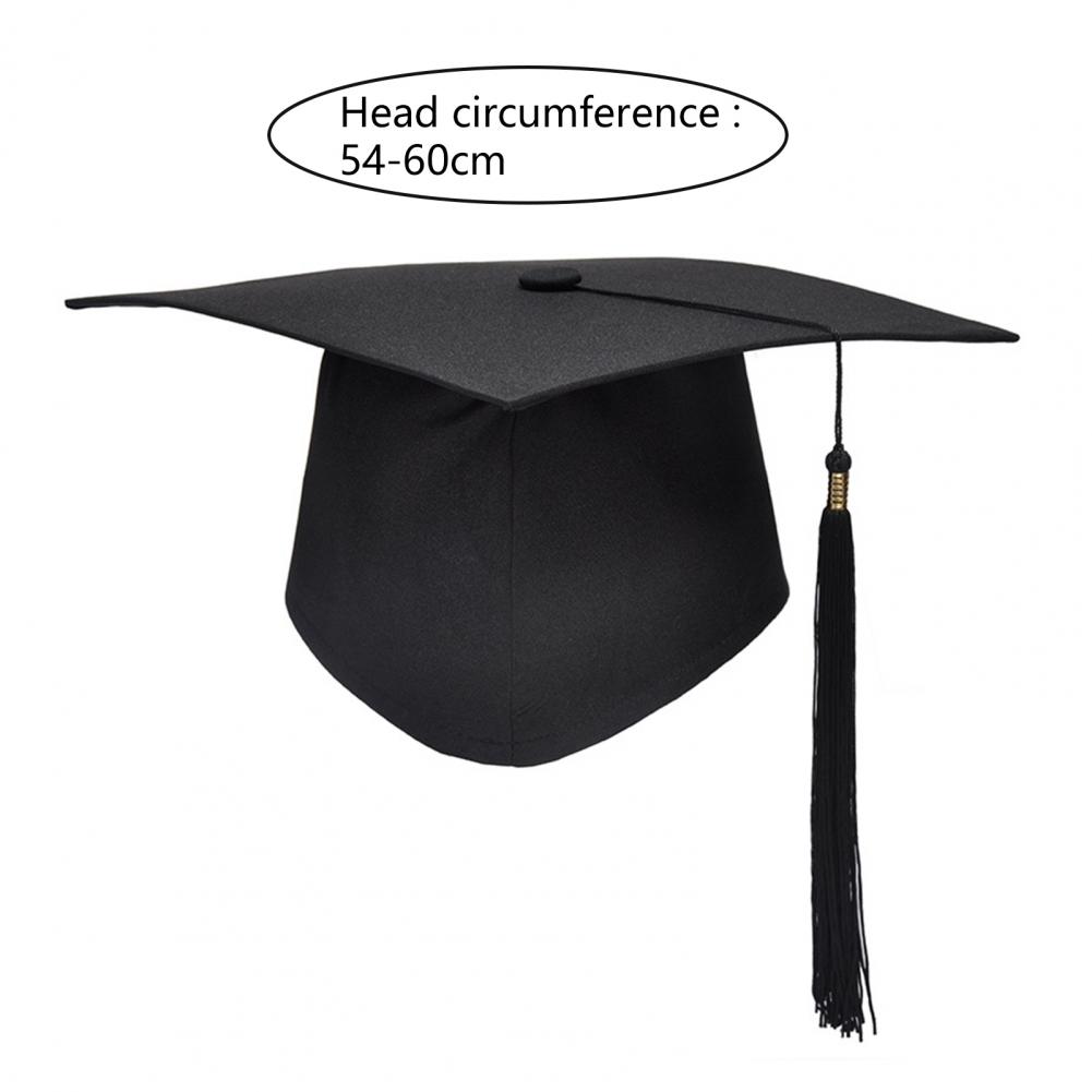 Graduation Cap With Tassel Bachelors Hat With Adjustable Size Elastic Band Graduation Master Degree Graduation Ceremony Hats