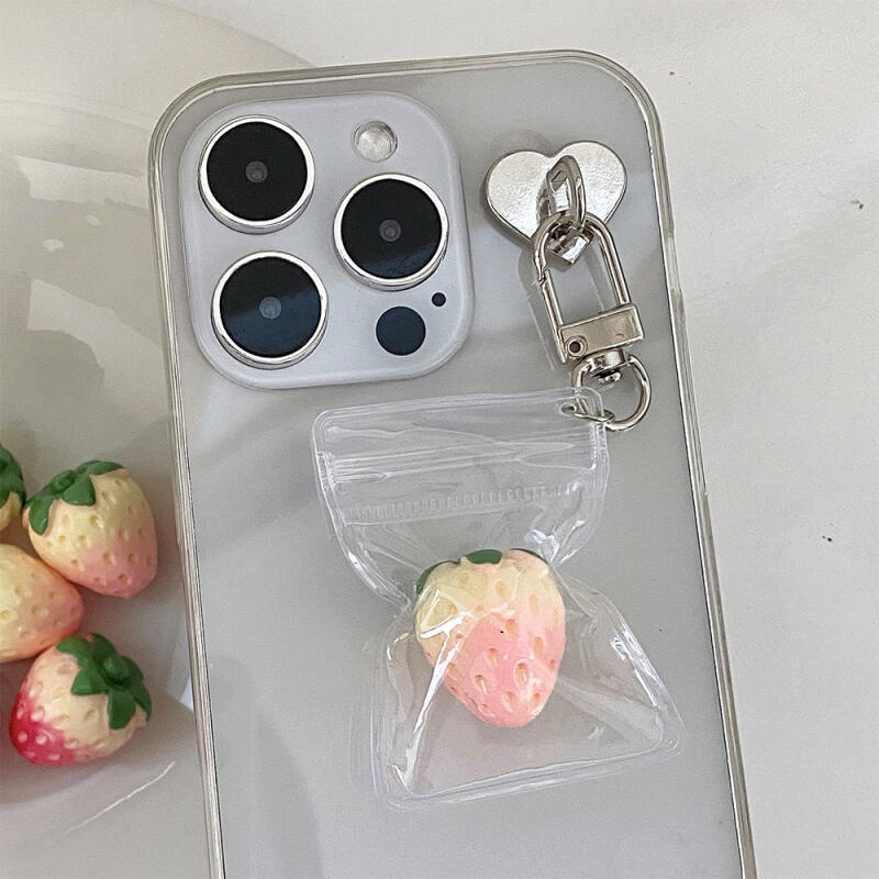 Mini Zipper Bag Keyring D-Ring Transparent Pouch Keychain DIY transparency