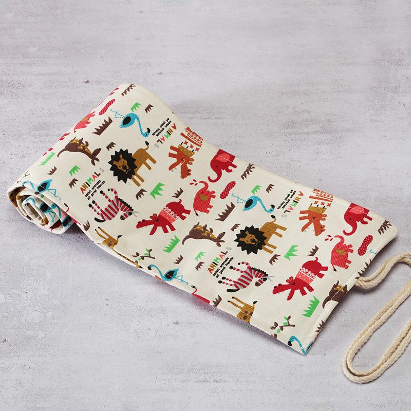 Handmade Canvas Pencil Roll - Large Capacity (36/48/72 Slots) for Colored Pencils, Sketching & Stationery