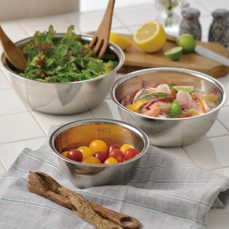 Ciotole per zuppa in acciaio inossidabile di grandi dimensioni da 2050 ml, multifunzionali, rotonde, per insalata, cottura, cottura al forno, utensili da cucina
