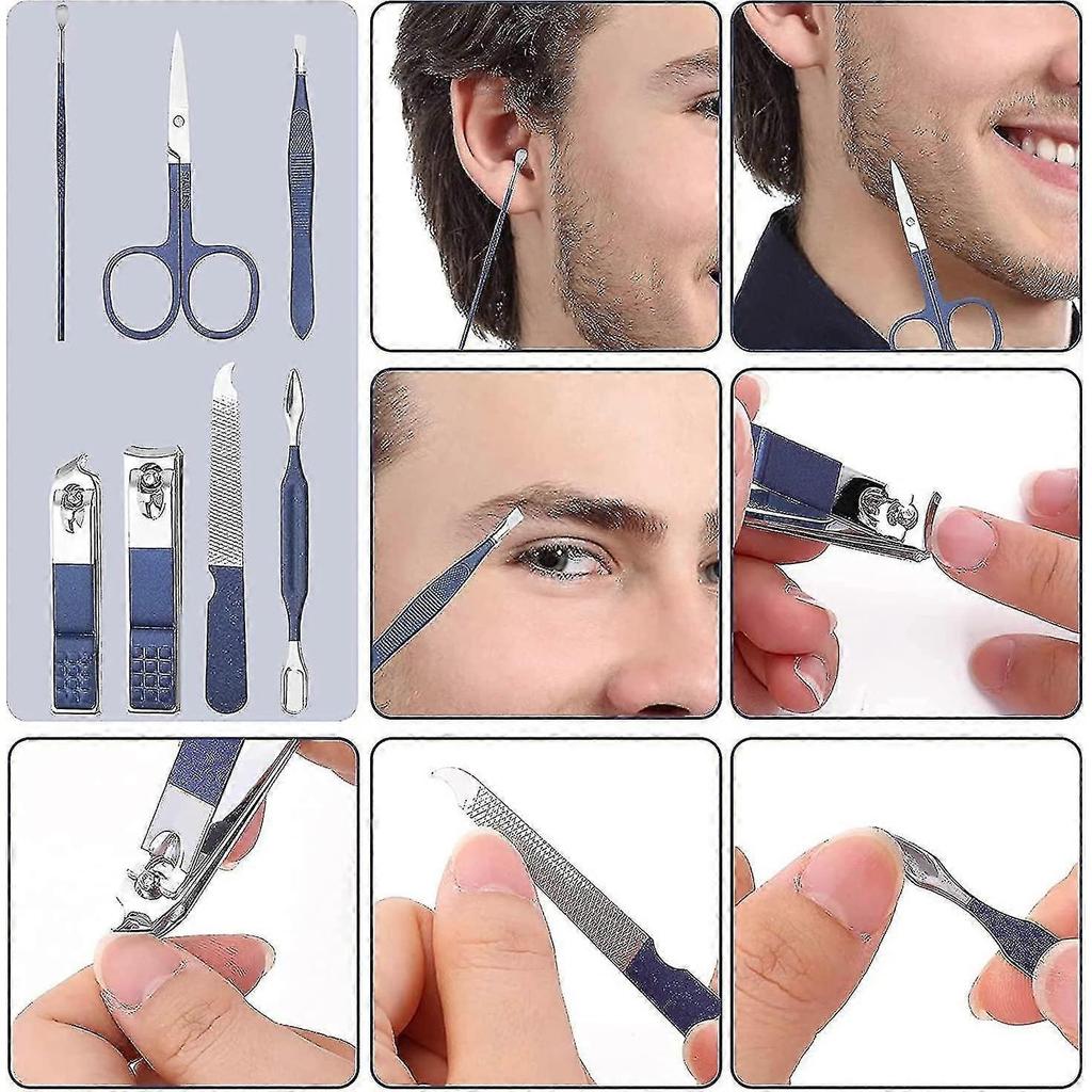 Manicure Set, 7 In 1 Professional Manicure Set Women Men Nail Care Tools, Professional Stainless Steel Nail Clipper Kit With Travel Leather Groomi PXC