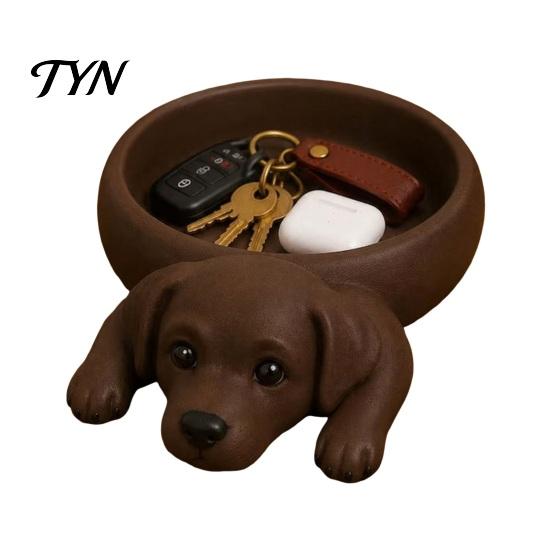 Functional Art for Balcony 3D Printed Labrador Dog Storage Tray, Cute Puppy Key Holder Decor, Creative Home Decor Ornament Shaped Catchall Bowl