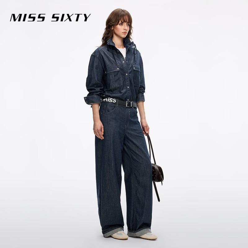 MISS SIXTY Women's Retro Denim Cargo Jumpsuit