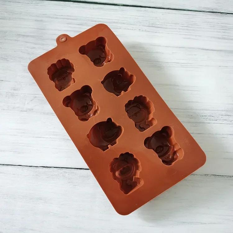 Lion Bear Hippo Shaped Silicone Cake Mold Animal Chocolate Mold Cake Mold Cookie Suitable For Candy Ice Cube Baking Tools