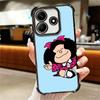 Mafalda Cartoon Cute Plating Phone Case For Xiaomi Redmi Note 14 15 Pro Plus 13 12 11 11S 11T 10 9S 9 5G Anti-Fall Airabag Cover