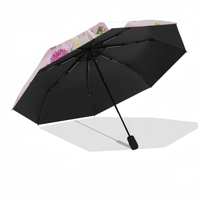 1PC Unicorn Flowers Umbrella-8-Rib Reinforced Portable Folding Travel Suitable for All Seasons Outdoor Daily -Z0488