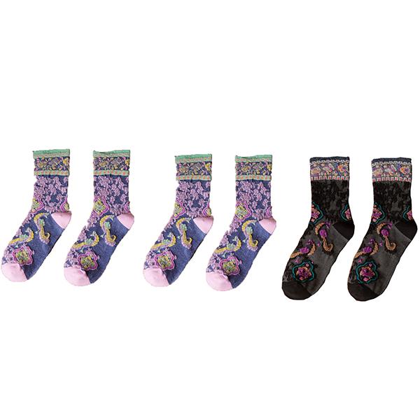 3 Pair Korean Style Women Socks Cotton Harajuku Ladies Winter Socks Set Kawaii Flower Print Fashion Streetwear Cute High Quality