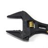 Fujiya Light Short Adjustable Wrench, Black and Gold, with Grip, FLS-32-BG