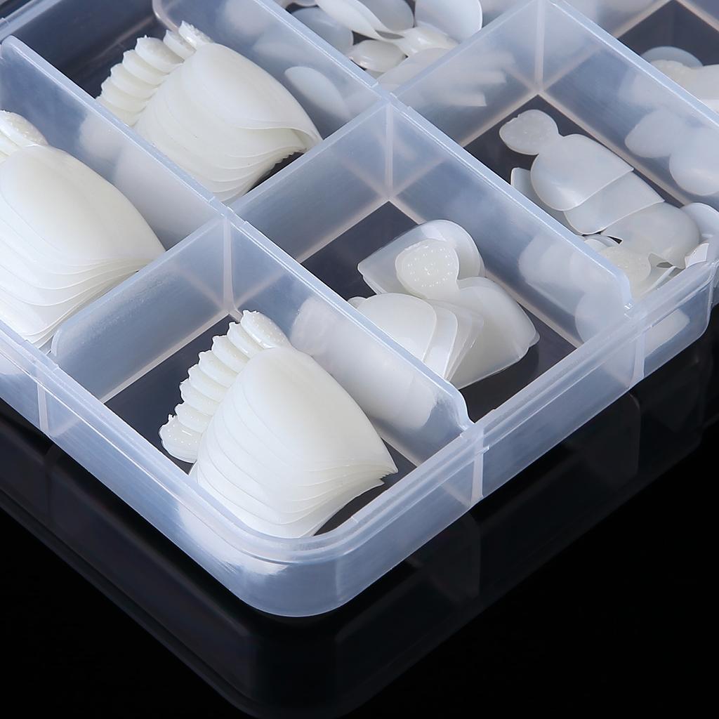 100PCS Square Full Cover Natural White Artificial Fake Toenail Acrylic Foot Nail False Toe Nails