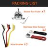 Kit Extrator de Hélice de Ventilador, 1 Peça Extrator de Ventilador de Exaustão + 3 Peças Escovas de Arame Pequenas + 2 Peças Raspador de Aço Inoxidável, Limpeza de Coifa Remoção de Roda de Vento