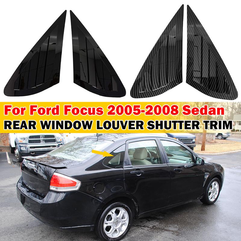 For Ford Focus Sedan 2005-2008 Car Rear Louver Window Side Shutter Cover Trim Sticker Vent Scoop ABS Carbon Fiber Accessories