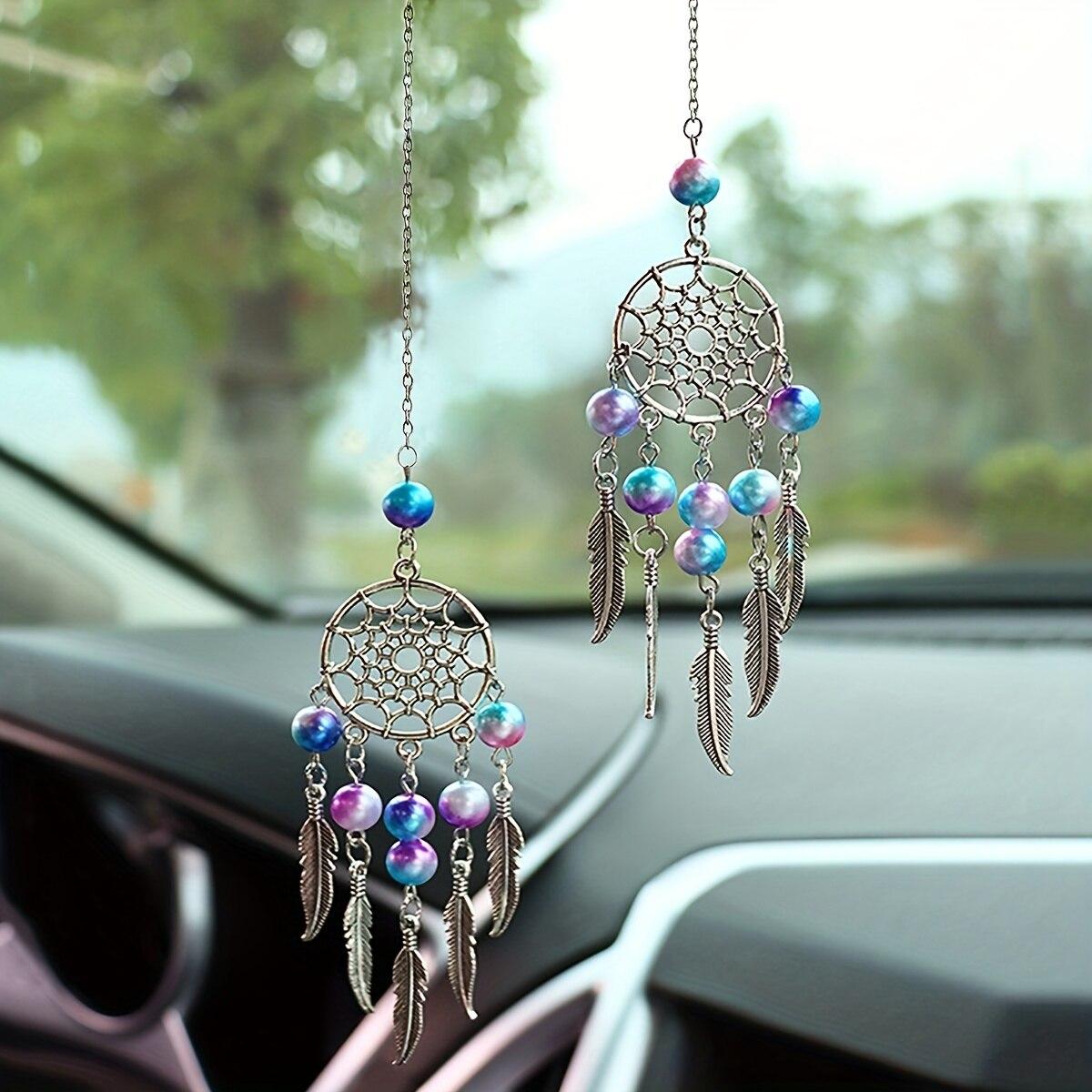 

2 шт. Набор Ловец снов Луна с бусинами Подвеска-колокольчик для ветра для украшения автомобиля, дома, окна