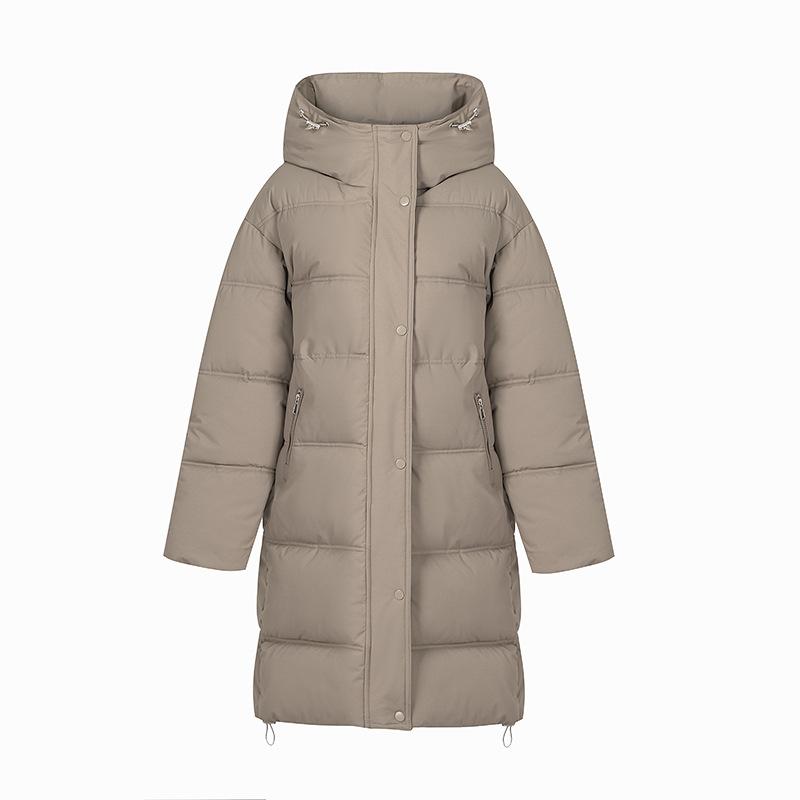 New women's long hooded cold thin jacket down cotton jacket fashion versatile thickened warm high-quality fabric lightweight jacket