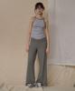 Okkitteu Layered Wrap Skirt Pants Gray