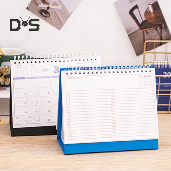 2025 Small Desk Calendar Standing Flip Desktop Calendar Monthly Planner Time Management Organizer for Home Office School