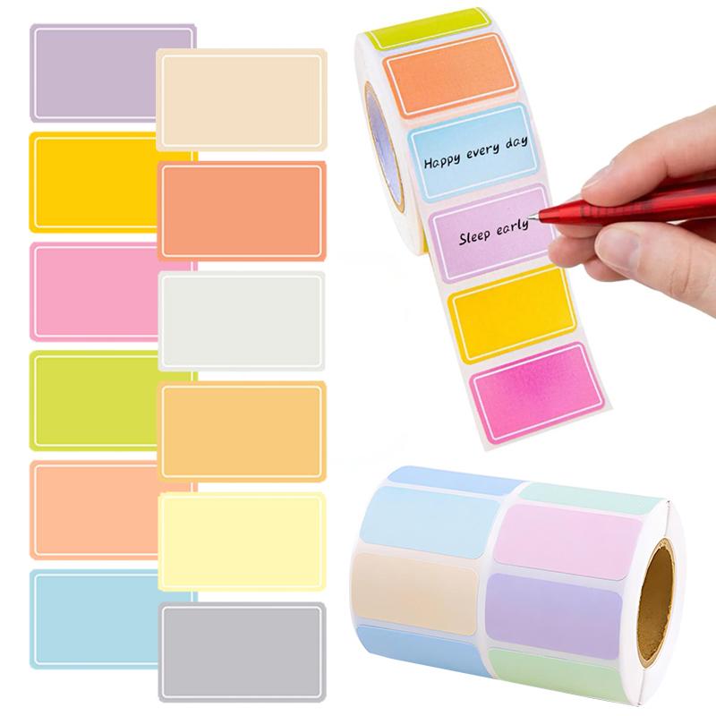 Color Coding Label Sticker Adhesive Rectangle Stickers Solid Color Label Tags Diary Scrapbook Note Handmade Decorative Props ZYF
