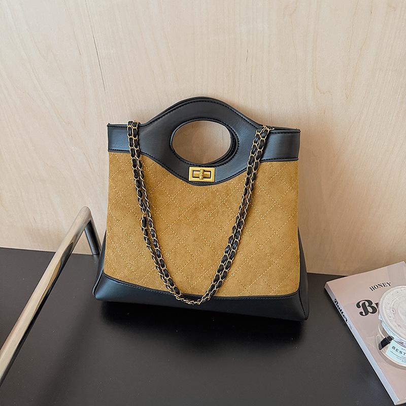 Rhombus Chain Bag Women's New Fashion Contrasting Color Versatile Shoulder Messenger Bag Fashion Handbag