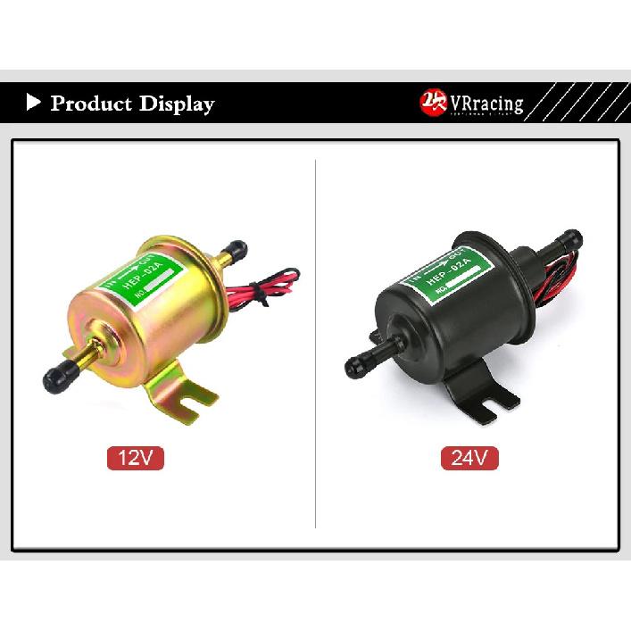 Universal 24V Electric Fuel Pump Low Pressure Bolt Fixing Wire Diesel Petrol HEP-02A For Car Carburetor Motorcycle ATV Gold