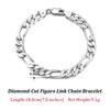 ORSA JEWELS Italian 925 Sterling Silver Men Bracelet 5.0mm Diamond-Cut Figaro Chain Bracelet for Women Wide Thick Bracelet SB66